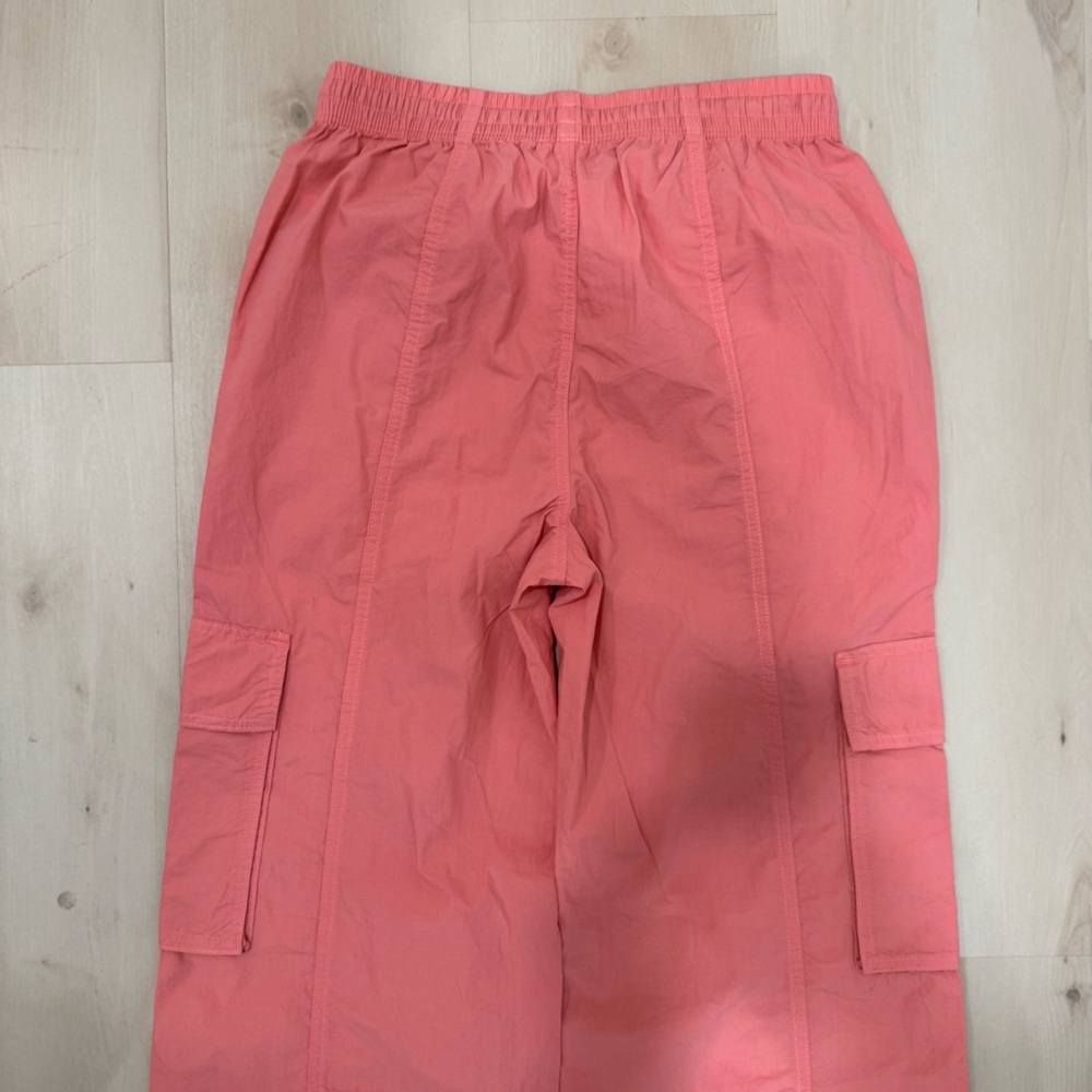 NWT Aerie High Waisted Go-For-It Baggy Cargo Pant Spicy Coral Pink Womens Small - Picture 8 of 14